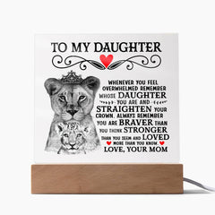 To My Daughter Lion Crown – Acrylic Square